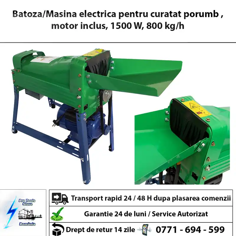Batoza/Masina electrica pentru curatat porumb , motor inclus, 1500 W, 800 kg/h Mai ieftin